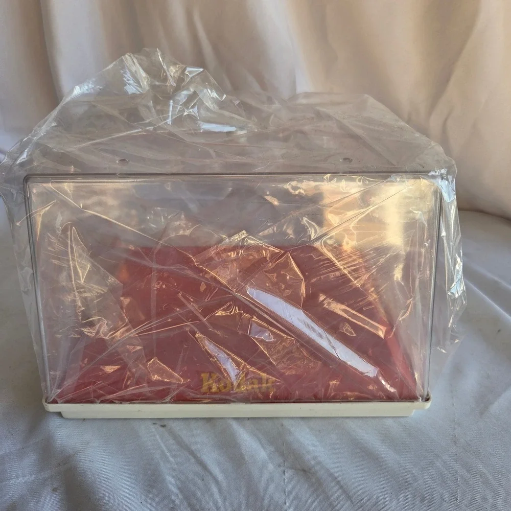 NOS Vintage Kodak Stacking Display Case Red Base Factory Wrapped Clear Top Rare
